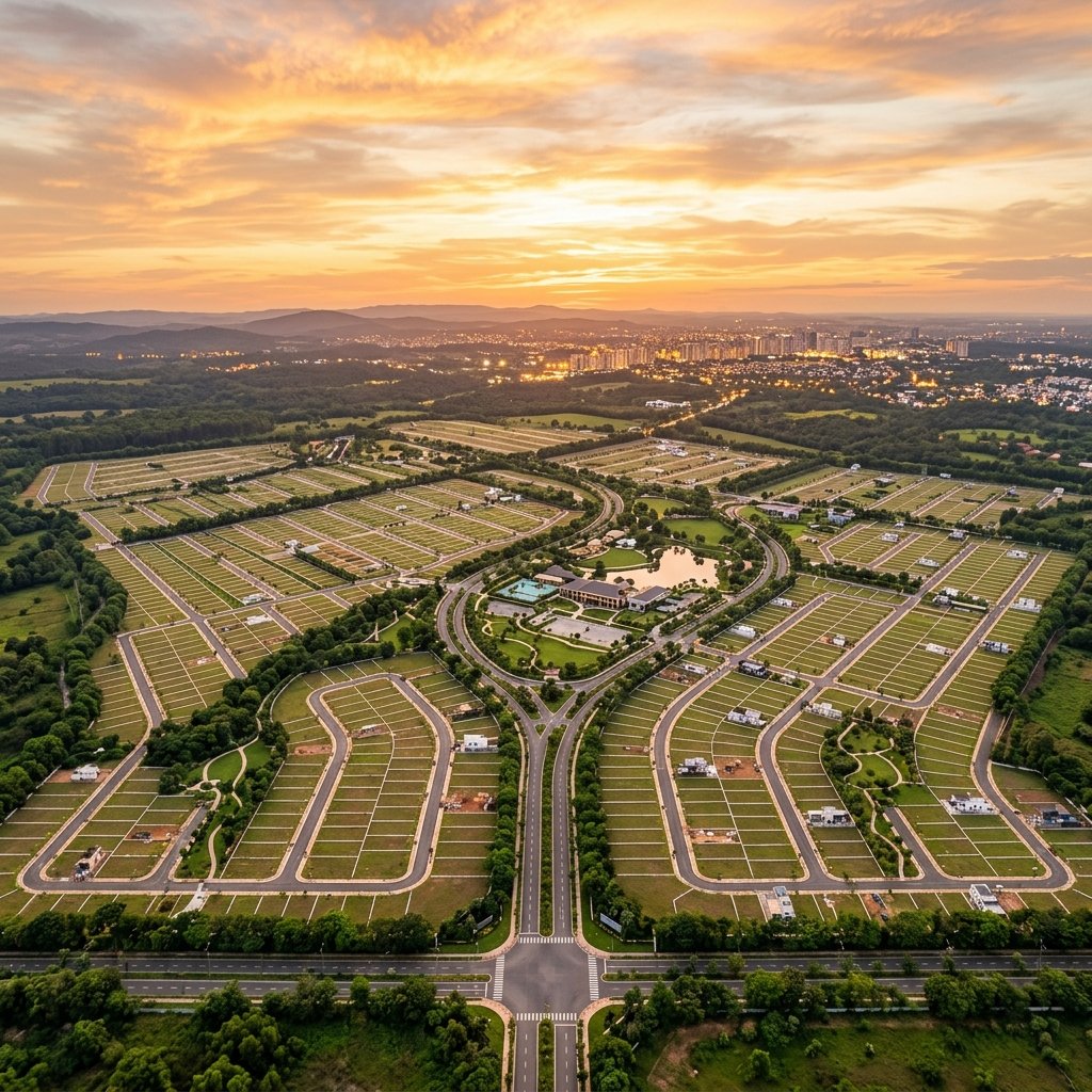 Aerial view of Shree Hans Reality development
